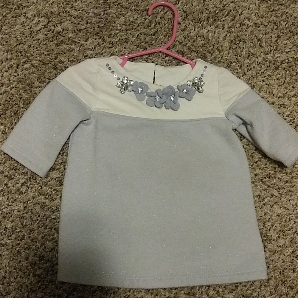 Light blue long sleeve baby girl top